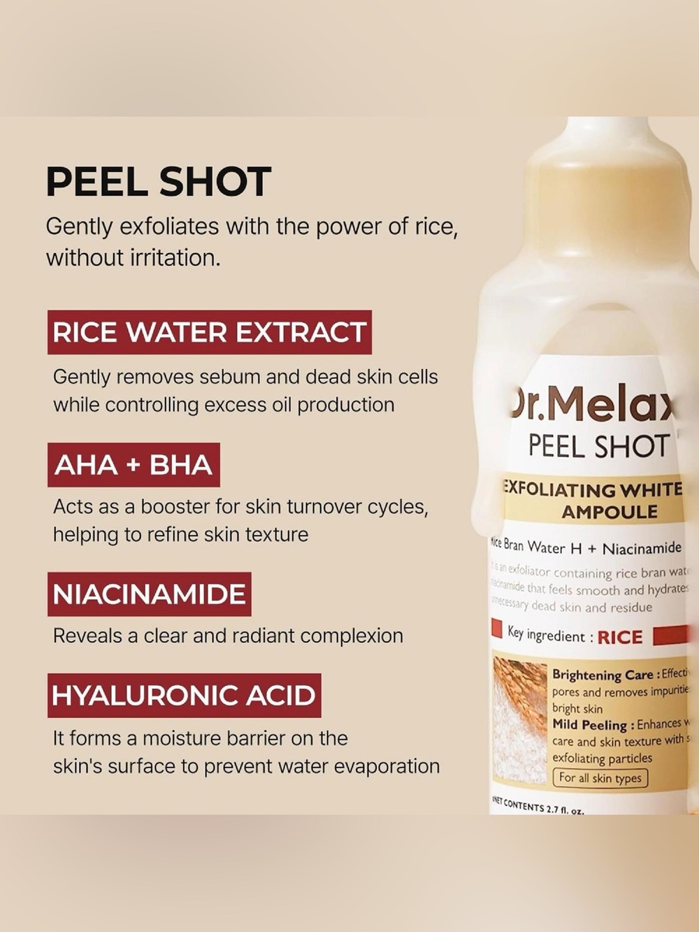 Dr. Melaxin Peel Shot Glow White Rice Ampoule